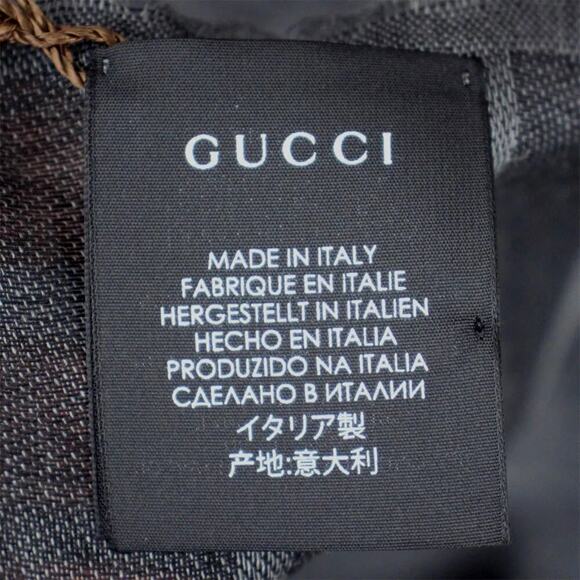 GUCCI Graphite Black Wool Silk Shawl Diamante GG Print Scarf Wrap 544615 NEW - Picture 11 of 12